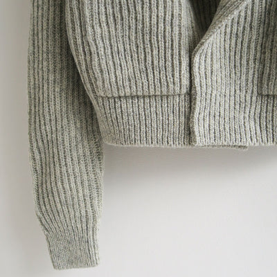 【FUMIKA UCHIDA/フミカウチダ】 <br>SHETLAND RIB STITCH HOODED CARDIGAN <br>W-KT011