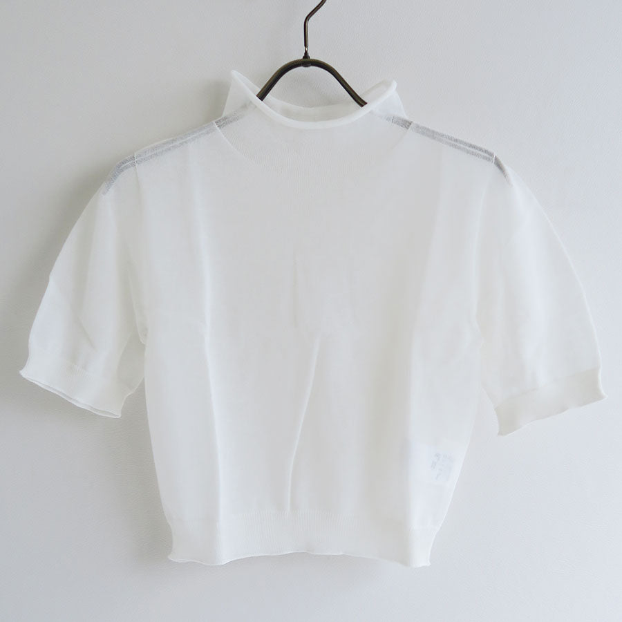 【AMOMENTO/アモーメント】<br>SHEER CROPPED KNIT <br>AM25SSW03KN