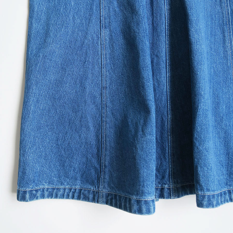 【Mame Kurogouchi/マメ】<br>Floral Embossed Denim Skirt <br>MM24SS-SK028