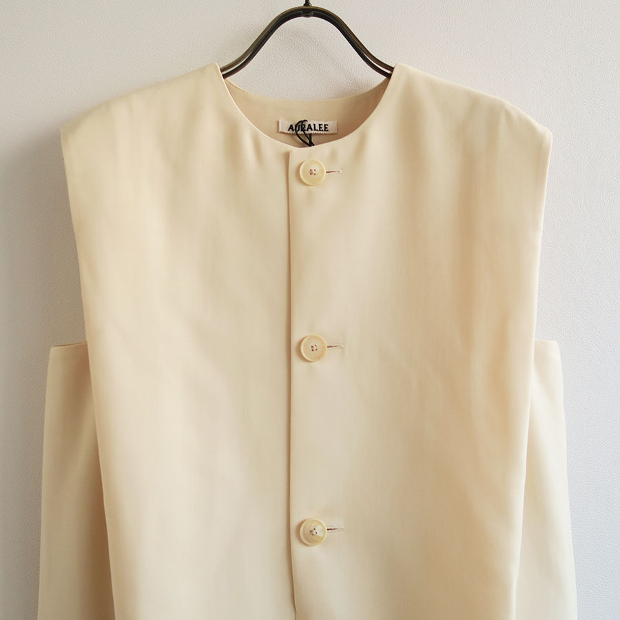 【AURALEE/オーラリー】<br>STRUCTURED WOOL DOUBLE CLOTH SLEEVELESS DRESS <br>A25AD01HP