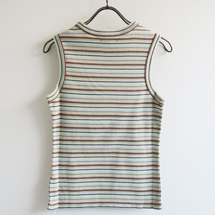FUMIKA UCHIDA/フミカウチダ】MULTICOLOR STRIPE U-NECK TANKTOP