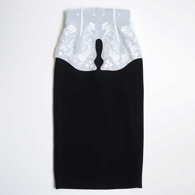 【Mame Kurogouchi/マメ】<br>Triacetate Georgette Embroidery Peplum Skirt <br>MM25FW-SK104