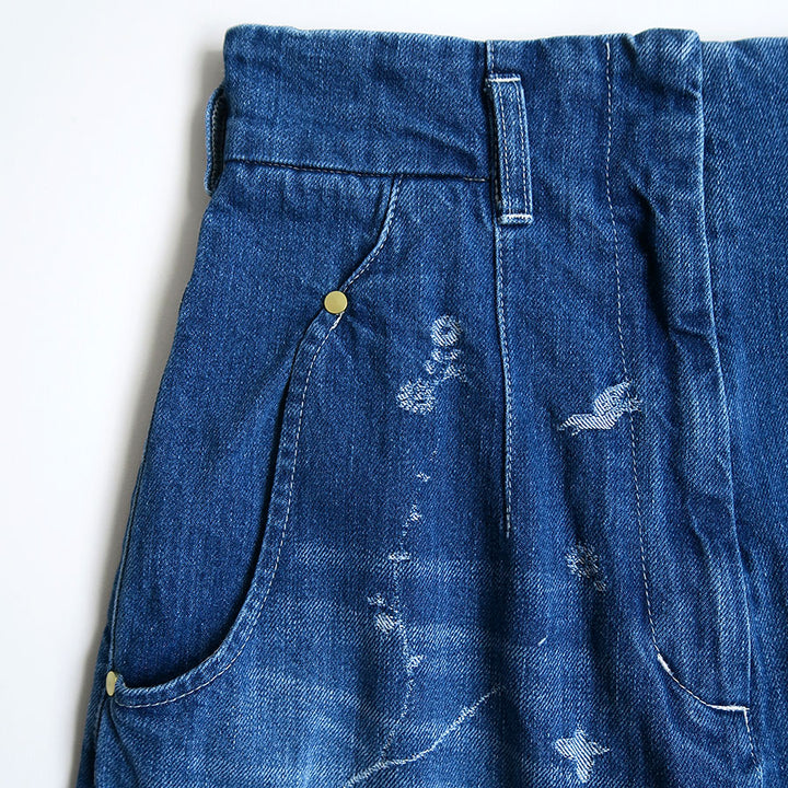 Mame Kurogouchi/マメ】Nature Pattern Jacquard Wide Leg Jeans