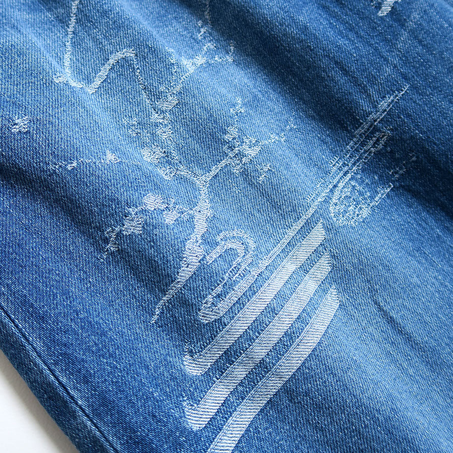 Mame Kurogouchi/マメ】Nature Pattern Jacquard Wide Leg Jeans