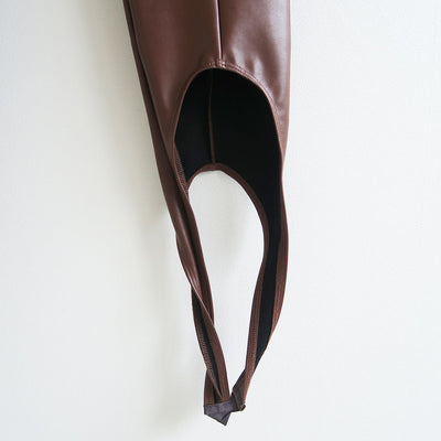 【FUMIKA UCHIDA/フミカウチダ】<br>STRETCH VEGAN LEATHER STIRRUPS LEGGINGS <br>W-PT005