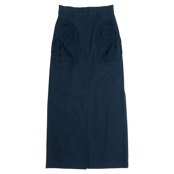 Mame Kurogouchi/マメ】Cording Embroidery Detailed I-line Skirt