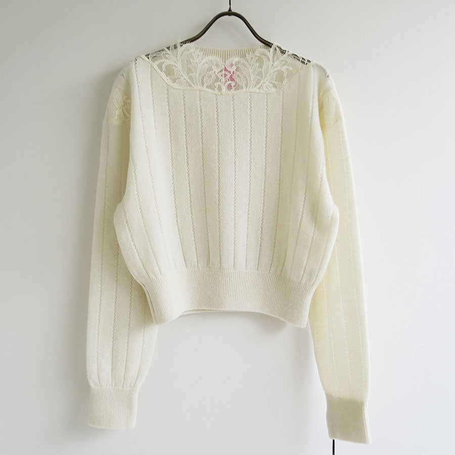 FETICO/フェティコ】HAIRY LACE PANELED CROPPED PULLOVER FTC264-0706
