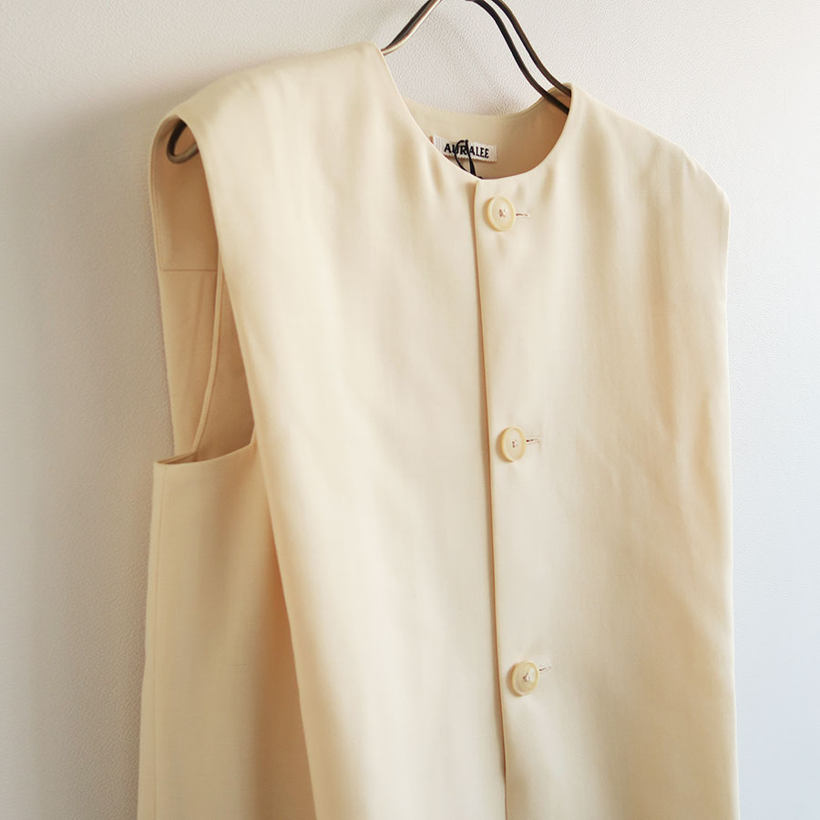 【AURALEE/オーラリー】<br>STRUCTURED WOOL DOUBLE CLOTH SLEEVELESS DRESS <br>A25AD01HP