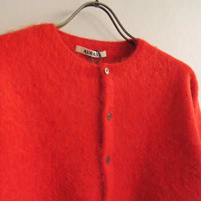 【9/19からポイント10%還元】<br>【AURALEE/オーラリー】<br>GARMENT-DYED BABY ALPACA FUR KNIT CREW-NECK CARDIGAN <br>A25AC03BA