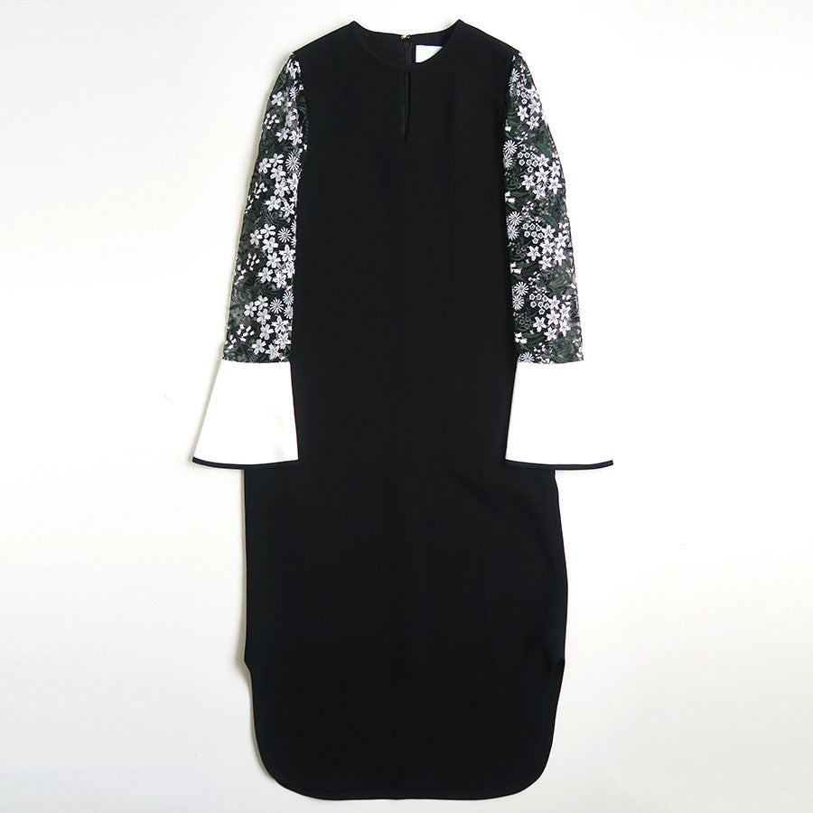 【Mame Kurogouchi/マメ】<br>Floral Lace-Sleeve Classic Dress <br>MM25SS-DR102