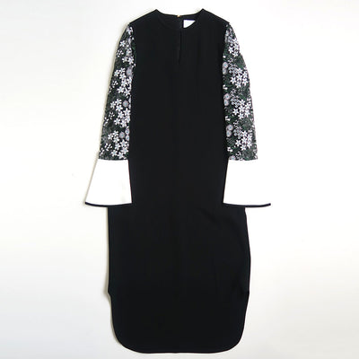 【Mame Kurogouchi/マメ】<br>Floral Lace-Sleeve Classic Dress <br>MM25SS-DR102