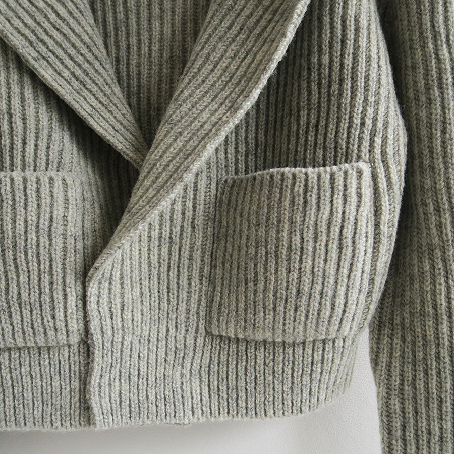 【FUMIKA UCHIDA/フミカウチダ】 <br>SHETLAND RIB STITCH HOODED CARDIGAN <br>W-KT011