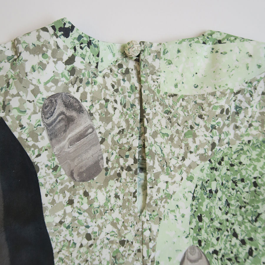 【Mame Kurogouchi/マメ】<br>Marble Print Jersey Short Sleeve Top <br>MM25FW-JS077