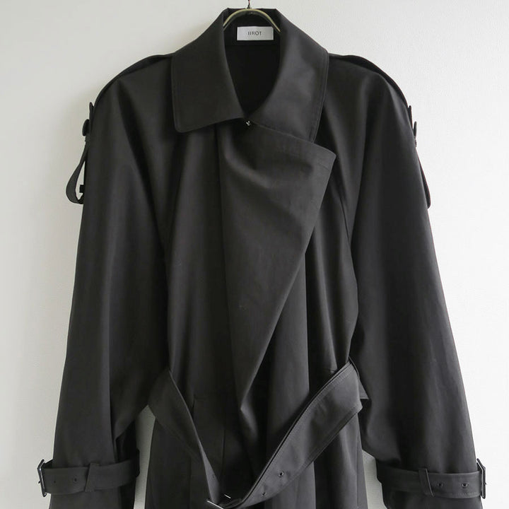 IIROTイロットOVER DRESS COATドレスコートBLKブラック美品 IIROTイロットOVER DRESS COATドレスコートBLKブラック美品