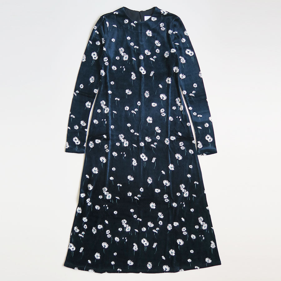 Mame Kurogouchi/マメ】Velour Jersey Floral Dress MM26FW-JS011の