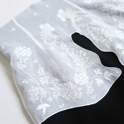 【Mame Kurogouchi/マメ】<br>Triacetate Georgette Embroidery Peplum Skirt <br>MM25FW-SK104