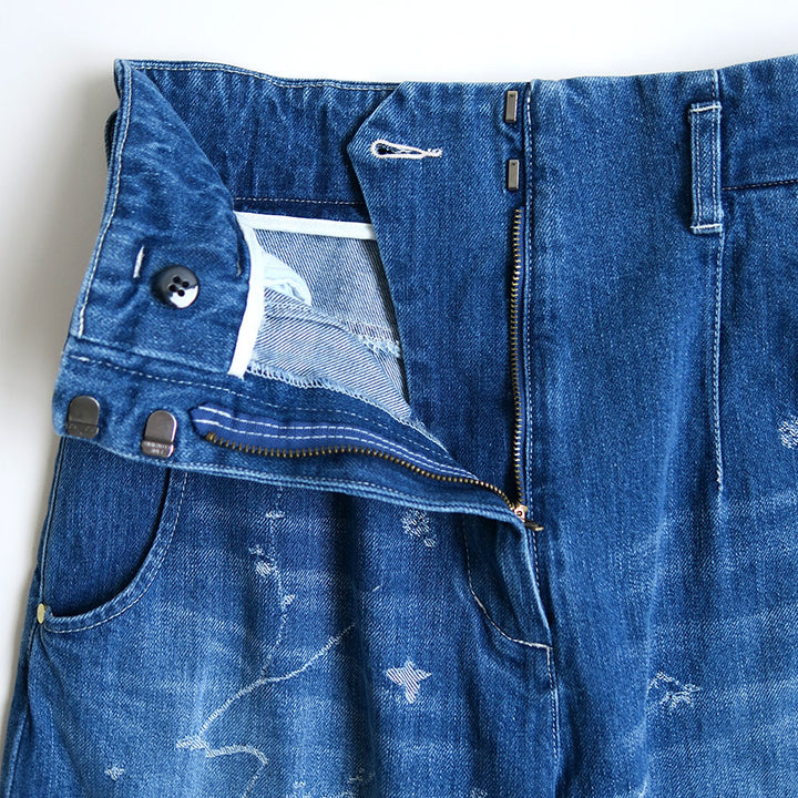 Mame Kurogouchi/マメ】Nature Pattern Jacquard Wide Leg Jeans