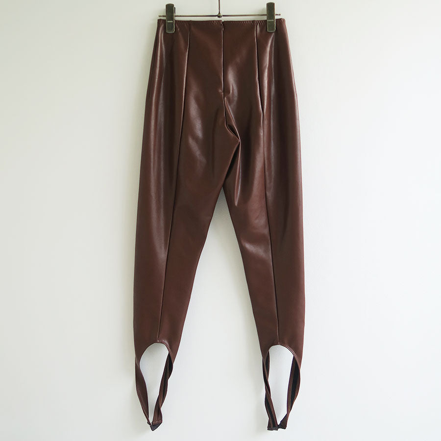 【FUMIKA UCHIDA/フミカウチダ】<br>STRETCH VEGAN LEATHER STIRRUPS LEGGINGS <br>W-PT005