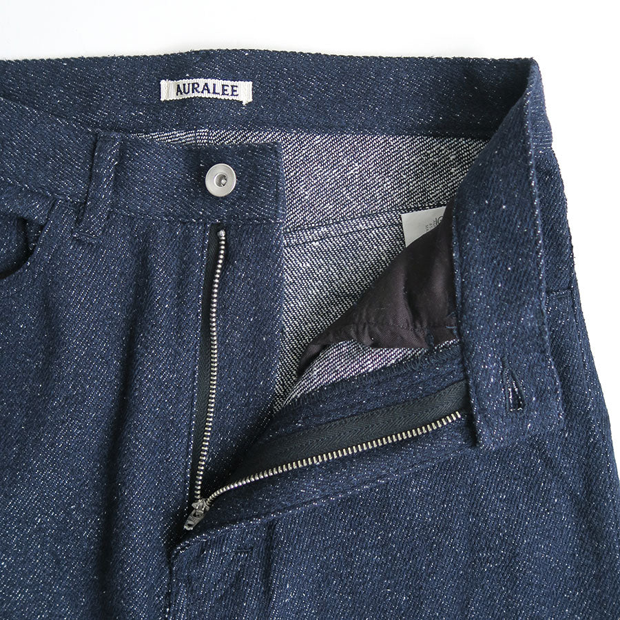 AURALEE/オーラリー】SILK NEP DENIM 5P WIDE PANTS A26AP02SDの通販