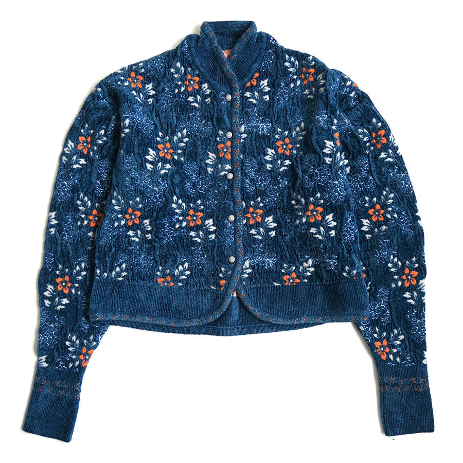 【Mame Kurogouchi/マメ】<br>Floral Motif Chenille Knited Cardigan <br>MM25FW-KN062