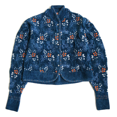 【Mame Kurogouchi/マメ】<br>Floral Motif Chenille Knited Cardigan <br>MM25FW-KN062