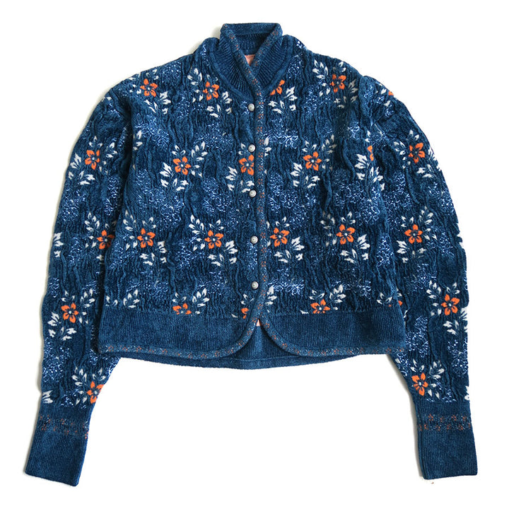 Mame Kurogouchi/マメ】Floral Motif Chenille Knited Cardigan