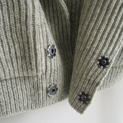【FUMIKA UCHIDA/フミカウチダ】 <br>SHETLAND RIB STITCH HOODED CARDIGAN <br>W-KT011