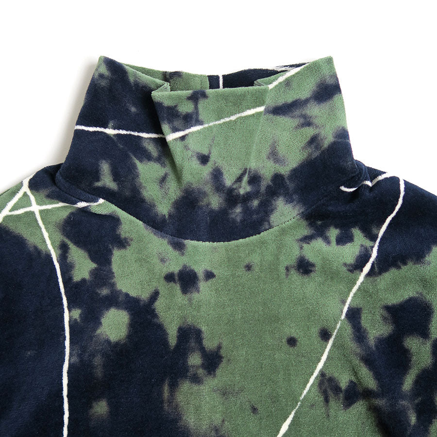 【Mame Kurogouchi/マメ】<br>"Kintsugi" Velour Jersey High Neck Top <br>MM24FW-JS072