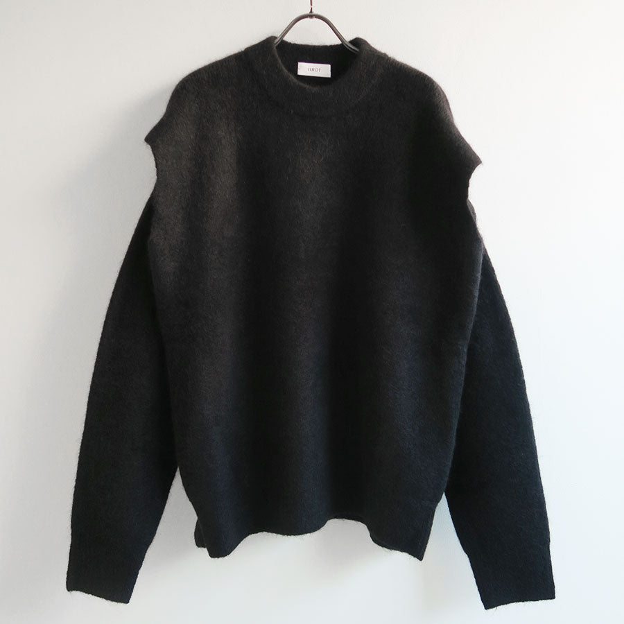 iirot  asymmetry sleeve knit  ブラック MATELOT Wool Fisherman Sweater (BLACK) • Saint James USA