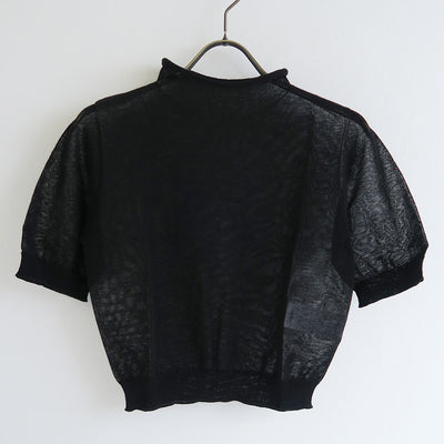 【AMOMENTO/アモーメント】<br>SHEER CROPPED KNIT <br>AM25SSW03KN