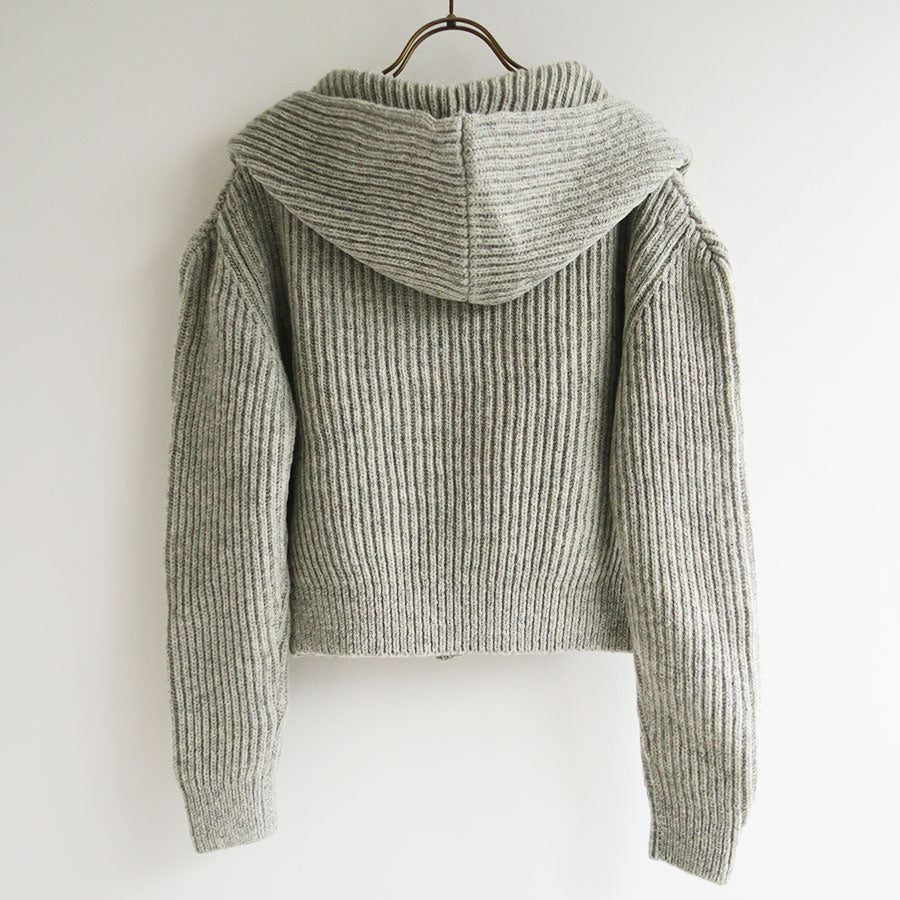 【FUMIKA UCHIDA/フミカウチダ】 <br>SHETLAND RIB STITCH HOODED CARDIGAN <br>W-KT011