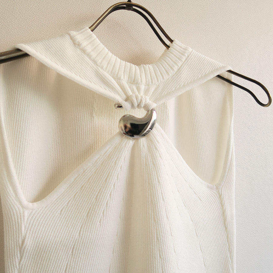 【mukasa/ムカサ】<br>Sleeveless Knit Top <br>MU-0516