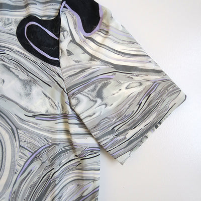【Mame Kurogouchi/マメ】<br>Marble Print Jersey Short Sleeve Top <br>MM25FW-JS077