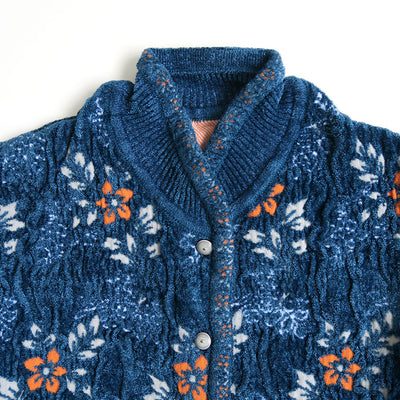 【Mame Kurogouchi/マメ】<br>Floral Motif Chenille Knited Cardigan <br>MM25FW-KN062