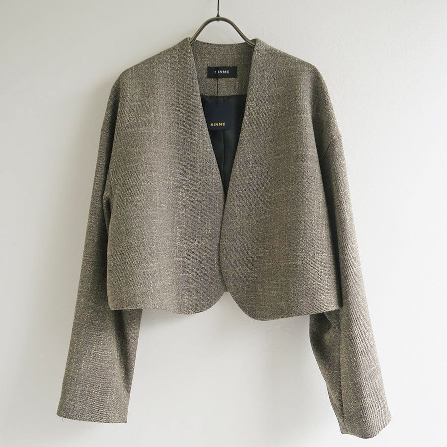【SINME/シンメ】<br>ツィードノーカラージャケット <br>S23AW-16