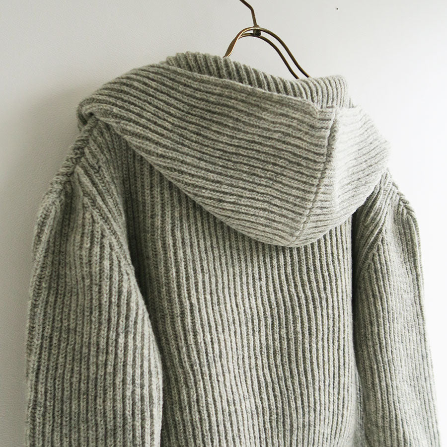【FUMIKA UCHIDA/フミカウチダ】 <br>SHETLAND RIB STITCH HOODED CARDIGAN <br>W-KT011
