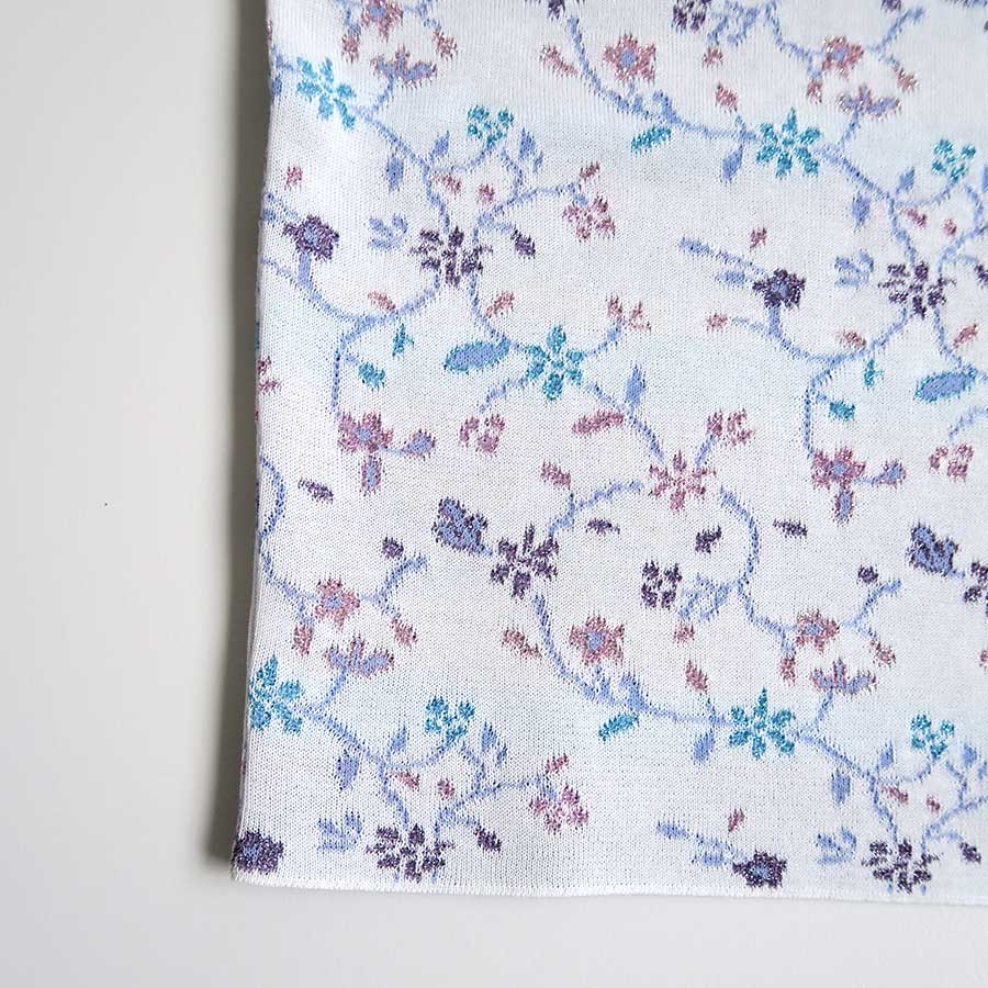 Mame Kurogouchi/マメ】Floral Motif Glitter Short Sleeve Knit Top