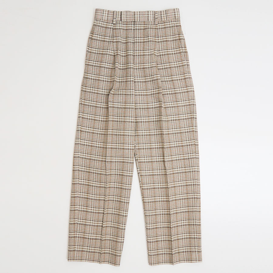 AURALEE/オーラリー】SILK LINEN NEP CHECK ONE-TUCK SLACKS A26SP04SN