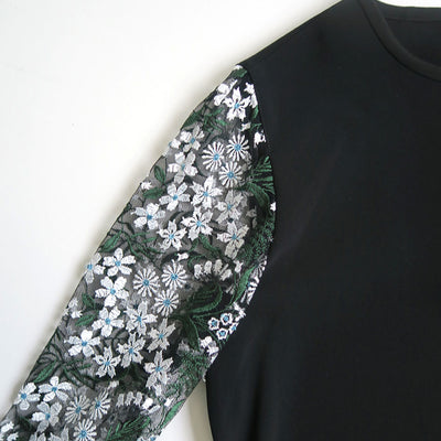 【Mame Kurogouchi/マメ】<br>Floral Lace-Sleeve Classic Dress <br>MM25SS-DR102