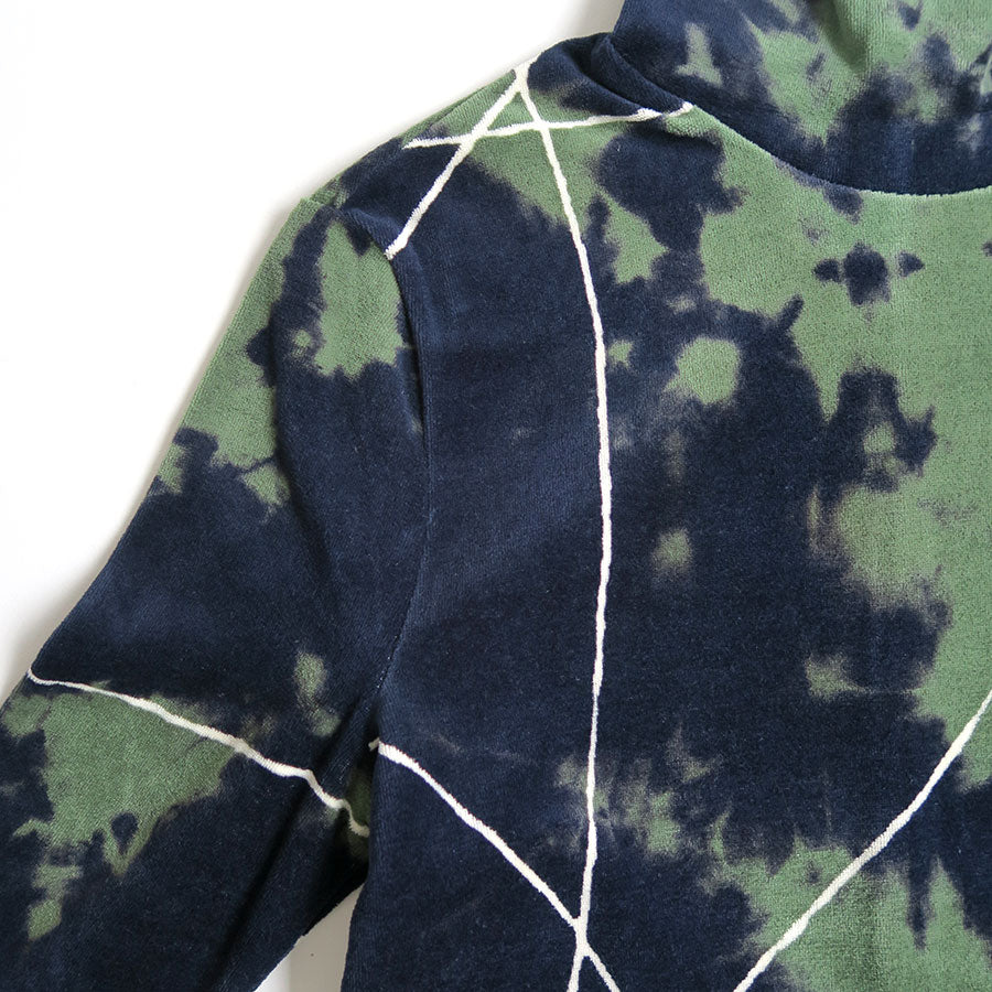 【Mame Kurogouchi/マメ】<br>"Kintsugi" Velour Jersey High Neck Top <br>MM24FW-JS072