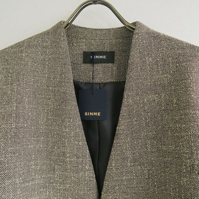 【SINME/シンメ】<br>ツィードノーカラージャケット <br>S23AW-16