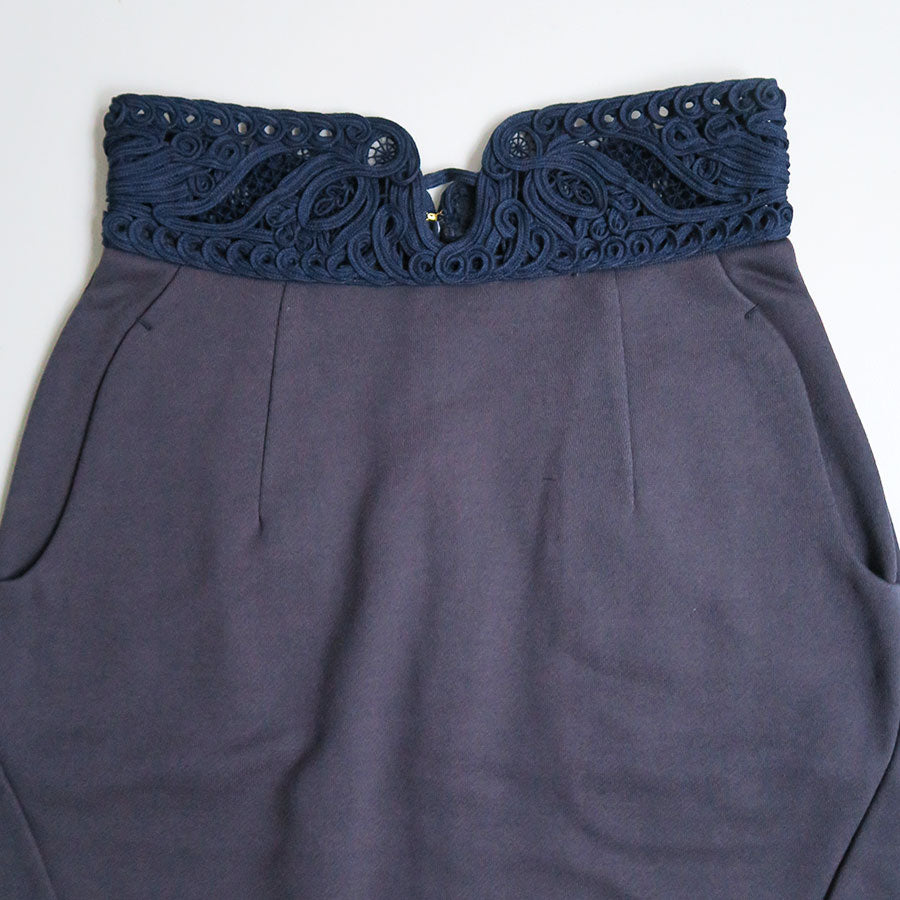 Mame Kurogouchi/マメ】Cording Embroidery Sweat Skirt MM25SS