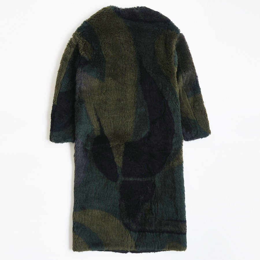 【Mame Kurogouchi/マメ】<br>Sliver Knitted Fluffy Wool I-Line Coat <br>MM23FW-CO001
