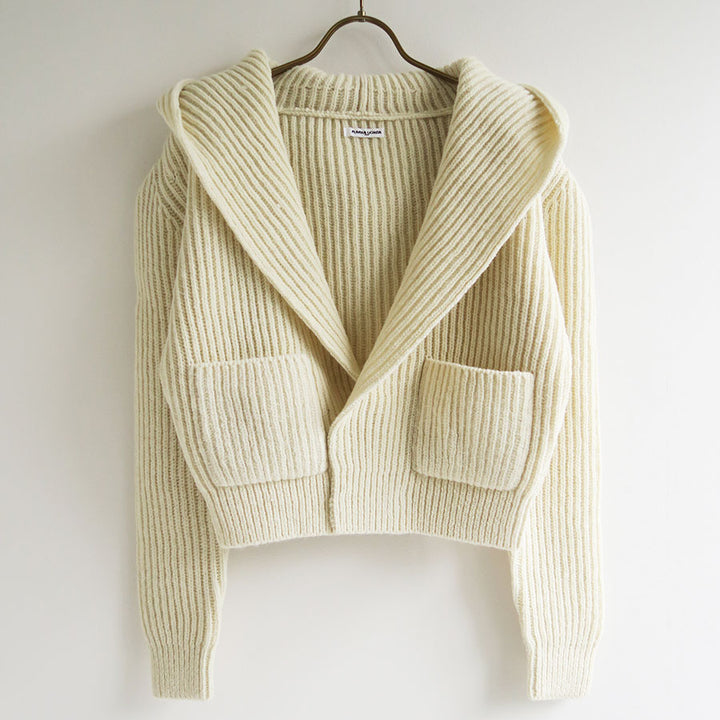 FUMIKA UCHIDA/フミカウチダ】SHETLAND RIB STITCH HOODED CARDIGAN W