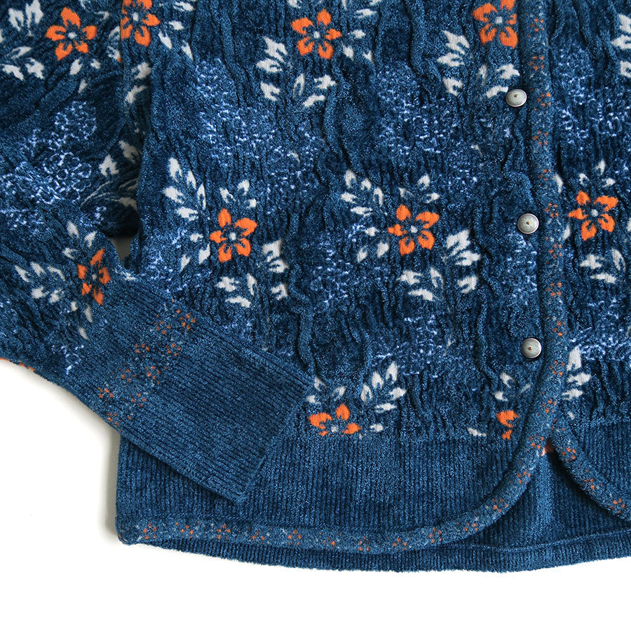 【Mame Kurogouchi/マメ】<br>Floral Motif Chenille Knited Cardigan <br>MM25FW-KN062