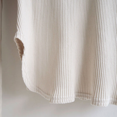 【BOWTE/バウト】<br>HIGH TWIST COTTON RIB LACE UP LONG SLV <br>232-02-0005