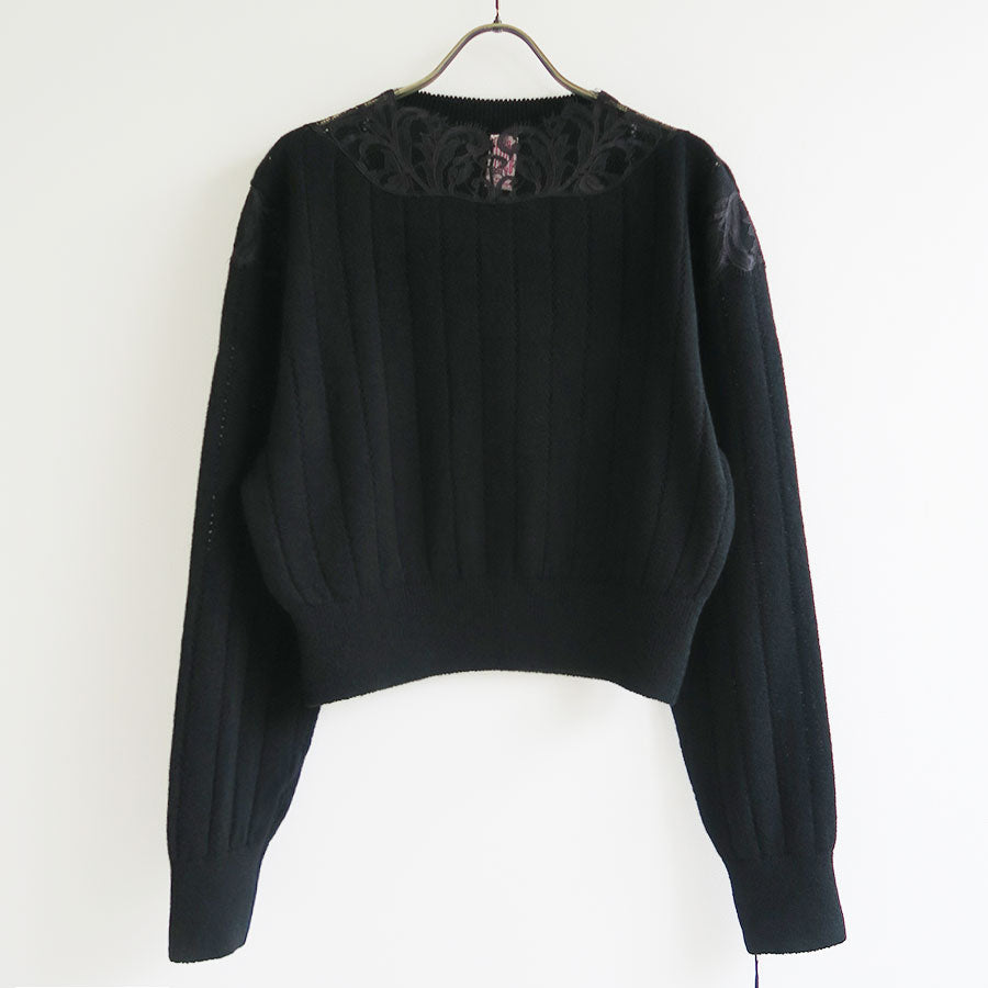 FETICO/フェティコ】HAIRY LACE PANELED CROPPED PULLOVER FTC264-0706