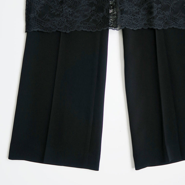 Mame Kurogouchi/マメ】Raschel Lace Layered Trousers MM26SS-PT100の