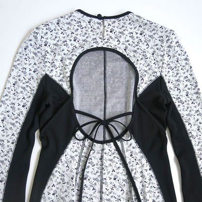 【Mame Kurogouchi/マメ】<br>Floral Jacquard Fraise Stitch Dress <br>MM25FW-JS027