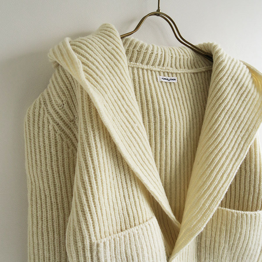 【FUMIKA UCHIDA/フミカウチダ】 <br>SHETLAND RIB STITCH HOODED CARDIGAN <br>W-KT011